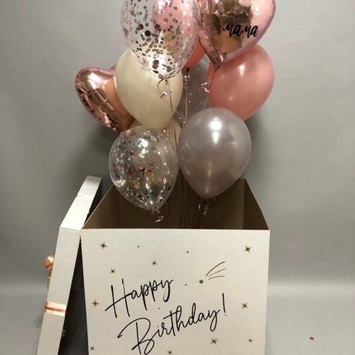 Коробка с шарами "С Днем Рождения"